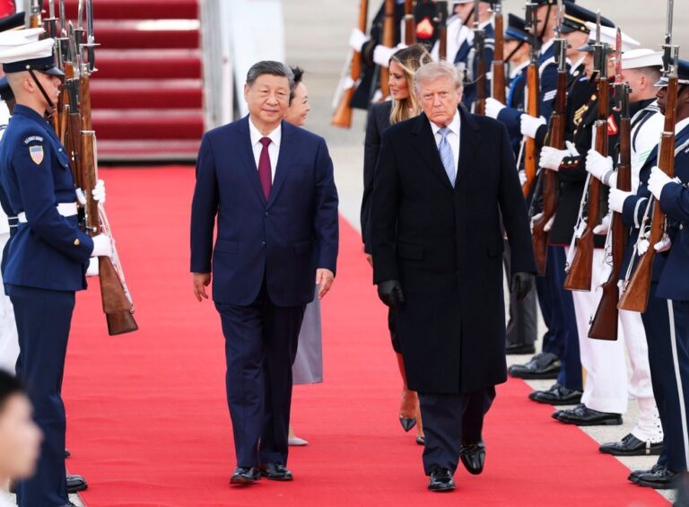 Xi Jinping y Donald Trump durante la visita de Estado