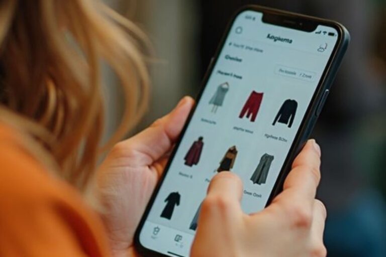 Persona utilizando una computadora para realizar compras online