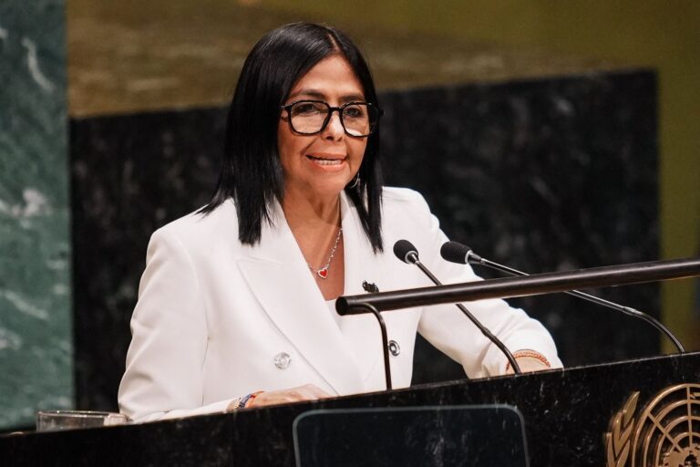 Delcy Rodríguez durante su discurso en la Asamblea General de la ONU