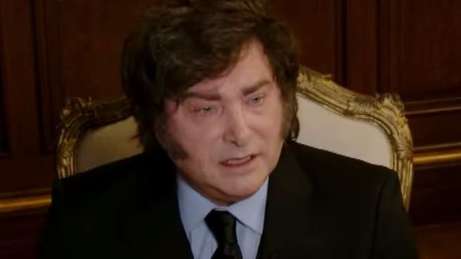 Javier Milei durante una entrevista televisiva