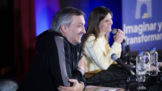 Máximo Kirchner durante el Congreso de Educación 