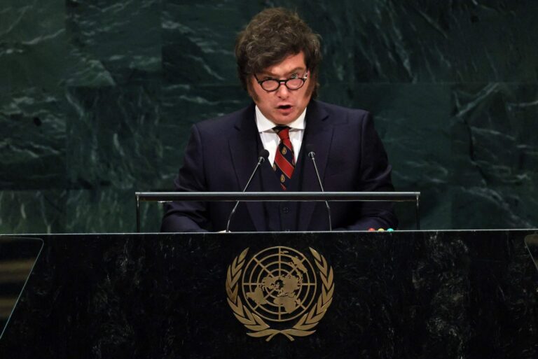 Javier Milei durante su discurso en la Asamblea General de la ONU en Nueva York