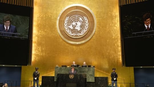 Javier Milei durante su discurso ante la Asamblea General de las Naciones Unidas