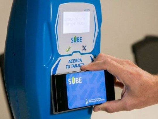 Tótem de carga de Tarjeta SUBE en una estación de tren