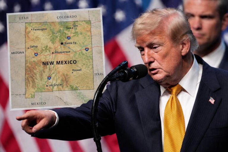 Mapa de Nuevo México con la denominación 'New America' sobre el nombre original tachado
