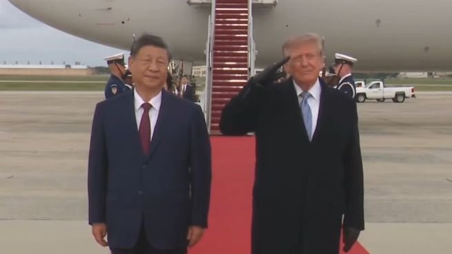 Donald Trump y Xi Jinping en la Base Conjunta Andrews