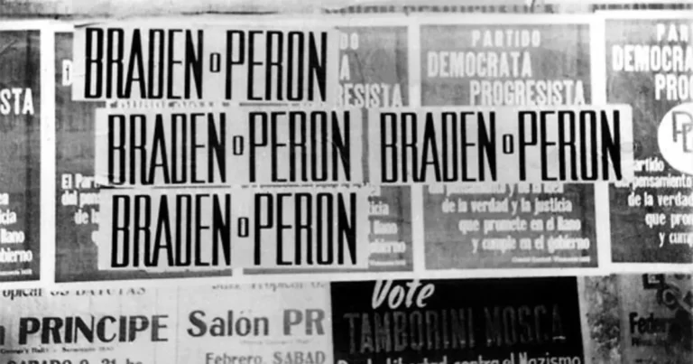 Juan Domingo Perón y el embajador de Estados Unidos George Messersmith durante la condecoración de 1946