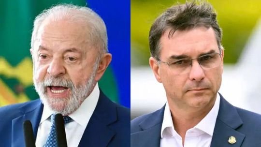 Mapa de Brasil con los estados ganados por Lula da Silva y Flávio Bolsonaro en la primera vuelta electoral