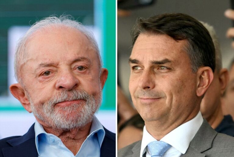 Flávio Bolsonaro y Luiz Inácio Lula da Silva