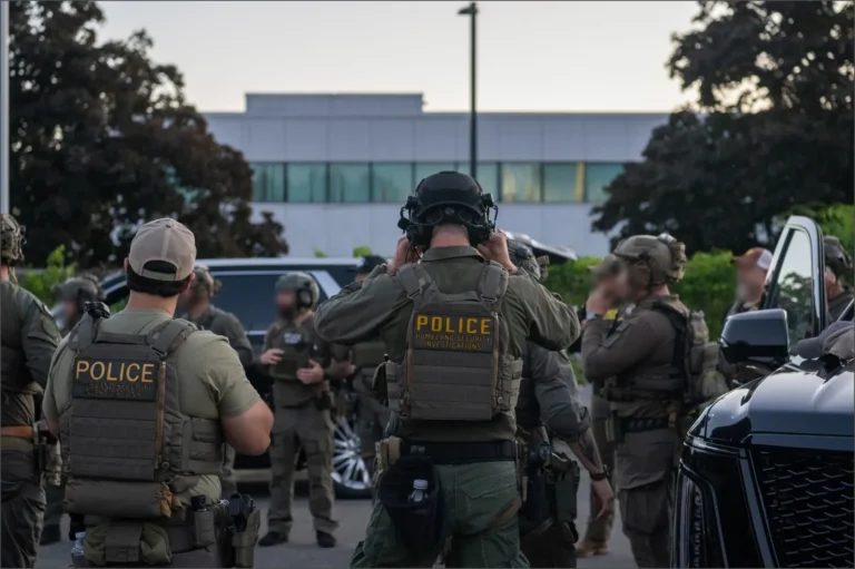 Agentes del ICE en un campus universitario de California