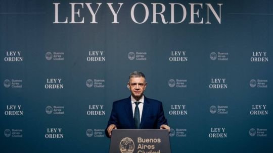 Jorge Macri, Jefe de Gobierno de la Ciudad de Buenos Aires, durante el anuncio de la reforma del Código Contravencional